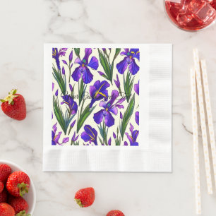 Servilleta De Papel Sinfonía de Jardín: Patrón Floral Iris