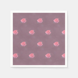 Servilleta De Papel Single Pink Rose Pattern