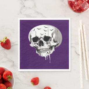 Servilleta De Papel Siniestro cráneo derretido de Halloween con imagin
