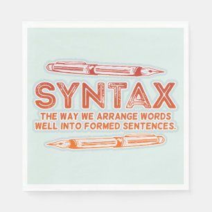 Servilleta De Papel Sintaxis Gramática Grammar