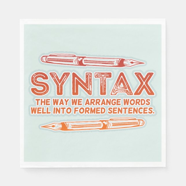 Servilleta De Papel Sintaxis Gramática Grammar (Anverso)