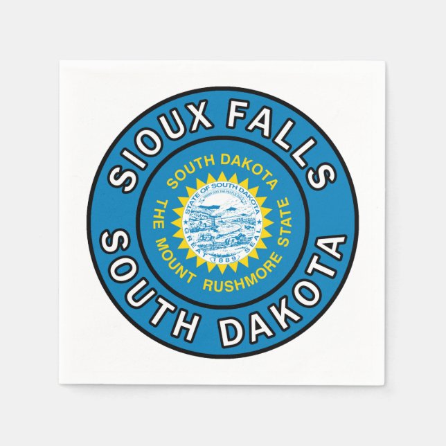 Servilleta De Papel Sioux Falls Dakota del Sur (Anverso)