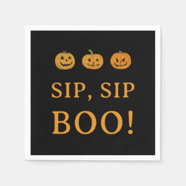 Servilleta De Papel Sip Sip Boo Halloween Party | Pumpkins & Booze
