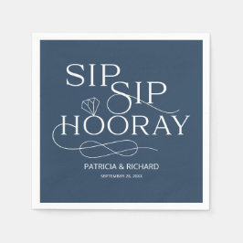 Servilleta De Papel Sip Sip Hooray Engagement Party Blue