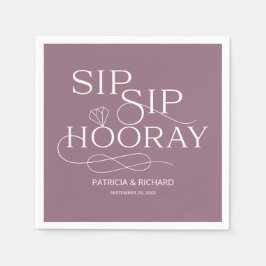Servilleta De Papel Sip Sip Hooray Engagement Party Purple