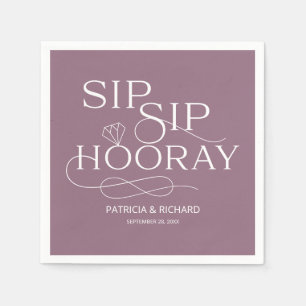 Servilleta De Papel Sip Sip Hooray Engagement Party Purple