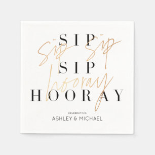 Servilleta De Papel Sip Sip Hooray La ducha de la pareja de oro blanco