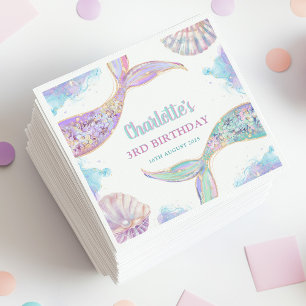 Servilleta De Papel Sirena bajo el mar Tercer cumpleaños