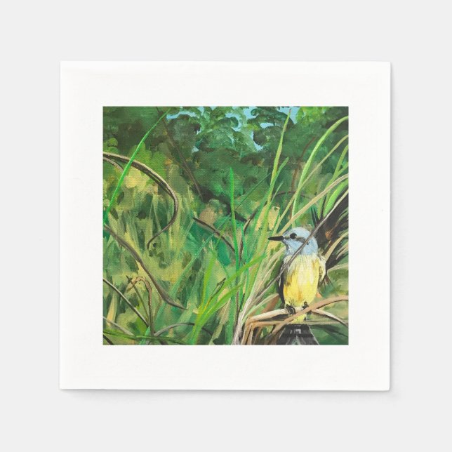 Servilleta De Papel Sirena de cóctel con ave (Anverso)