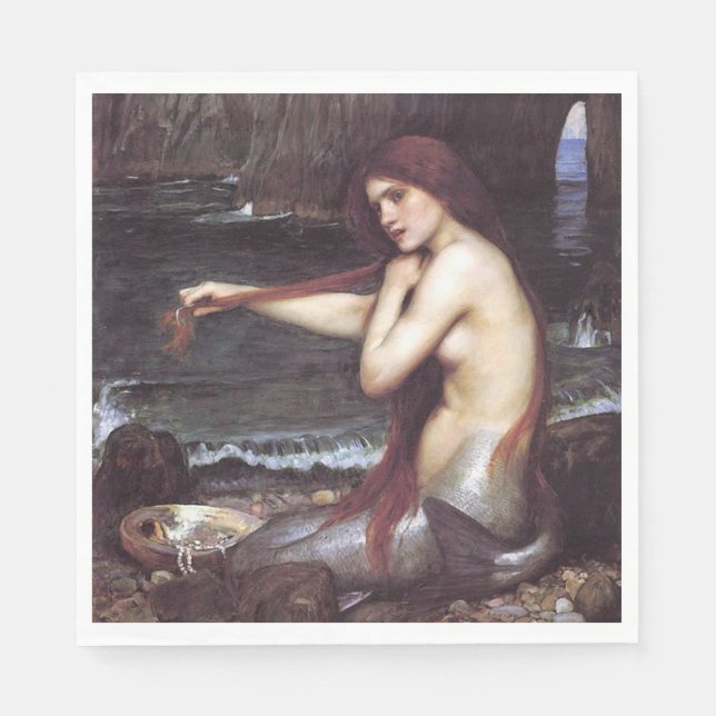 Servilleta De Papel Sirena de J W Waterhouse, 1901 (Anverso)