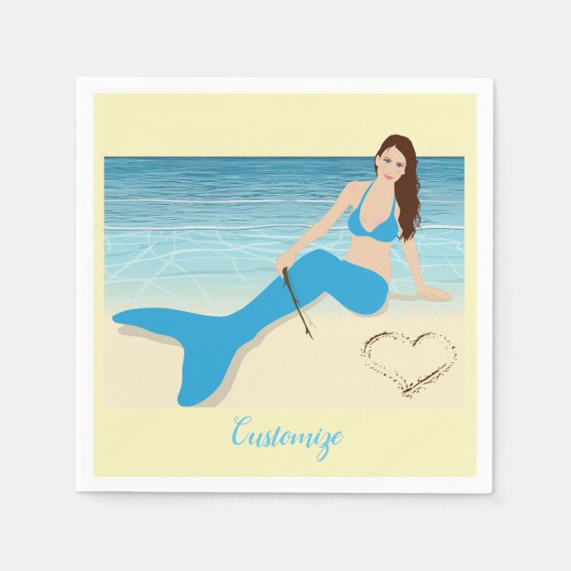 Servilleta De Papel Sirena de playa Valentine Thunder_Cove (Anverso)