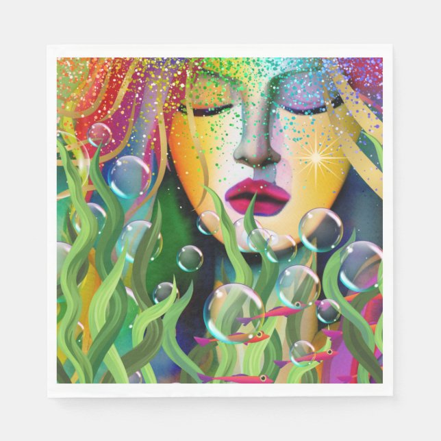 Servilleta De Papel Sirena mágica (Anverso)