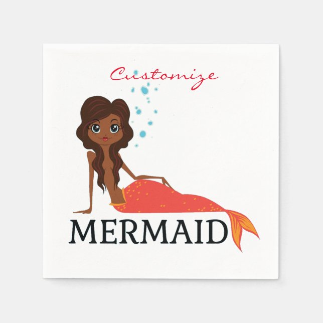 Servilleta De Papel Sirena Morena Bronceada Thunder_Cove (Anverso)