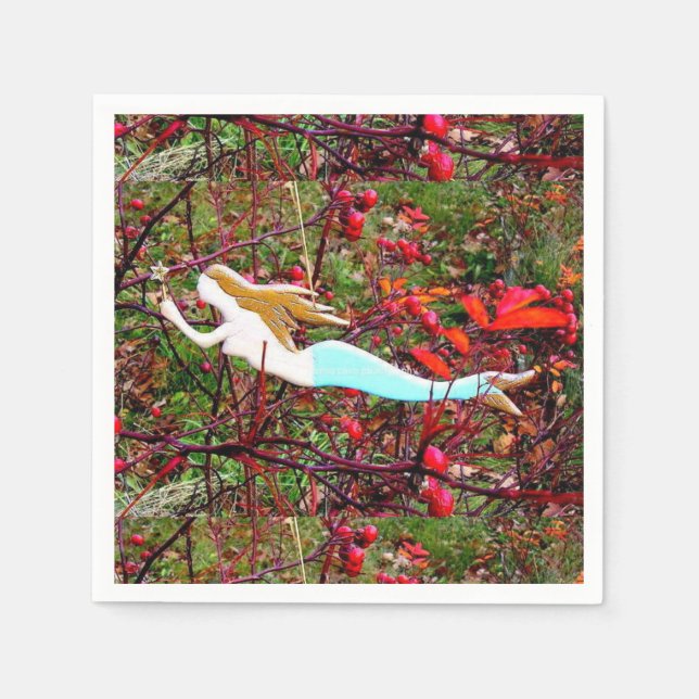 Servilleta De Papel sirena portadora de estrella (Anverso)