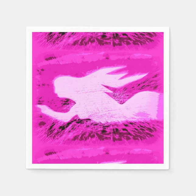 Servilleta De Papel sirena rosa apuntando (Anverso)