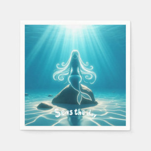 Servilleta De Papel Sirena submarina iluminada con sol