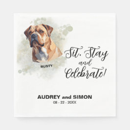 Servilleta De Papel Sit, Stay & Celebrate Bulldog Wedding