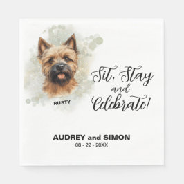 Servilleta De Papel Sit, Stay & Celebrate Cairn Terrier Wedding