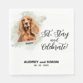 Servilleta De Papel Sit, Stay & Celebrate Cocker Spaniel Wedding