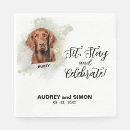 Servilleta De Papel Sit, Stay & Celebrate Irish Setter Wedding Drink