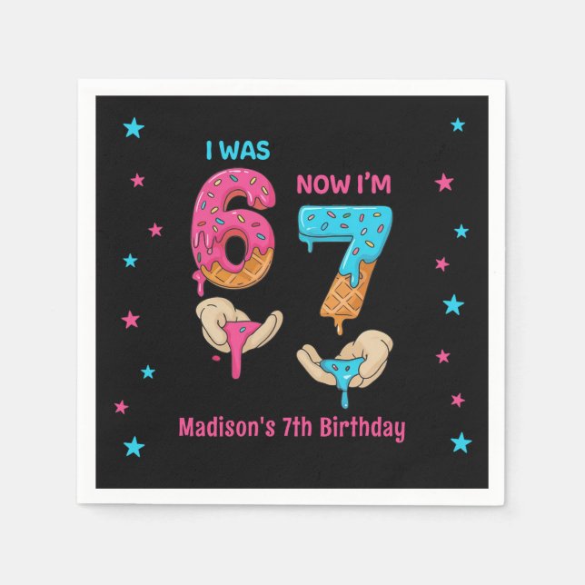 Servilleta De Papel Six Seven Birthday Napkins (Anverso)
