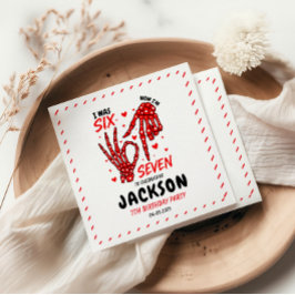Servilleta De Papel Six Seven Birthday Skeleton Hands Party