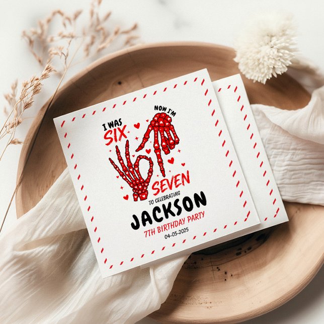 Servilleta De Papel Six Seven Birthday Skeleton Hands Party (Six Seven Birthday Skeleton Hands Party Napkins)