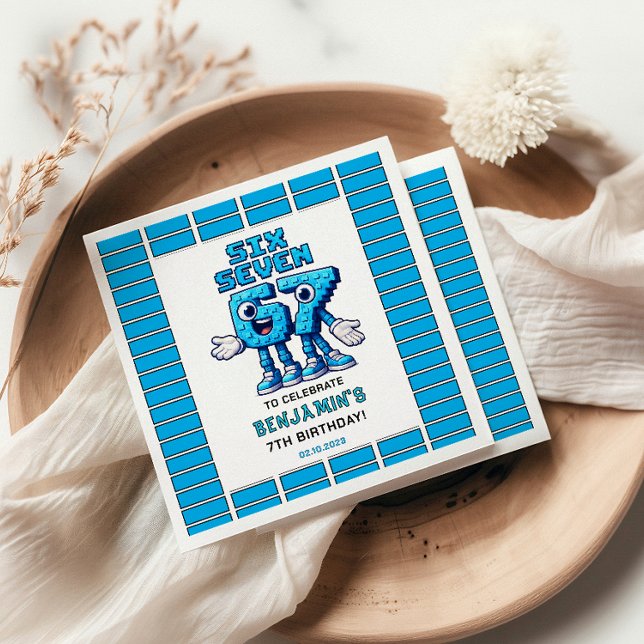 Servilleta De Papel Six Seven Meme 7th Birthday | Funny Trendy (Six Seven Meme 7th Birthday | Funny Trendy Napkins
)