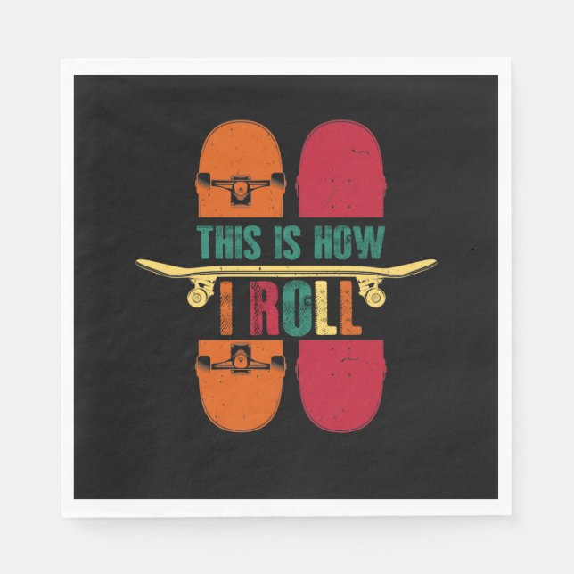 Servilleta De Papel Skateboard Skateboarder Gift Funny (Anverso)