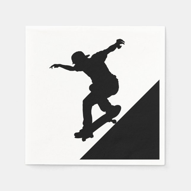 Servilleta De Papel Skateboard Skateboarding Fun Silhouette (Anverso)