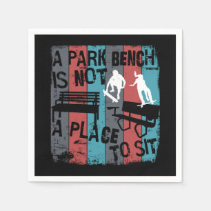 Servilleta De Papel Skateboarding - Skateboarder Funny Park Bench