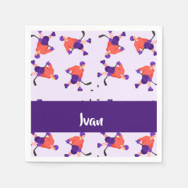 Servilleta De Papel Skating ice hockey player pattern