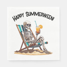 Servilleta De Papel Skeleton Beach Lounging Halloween