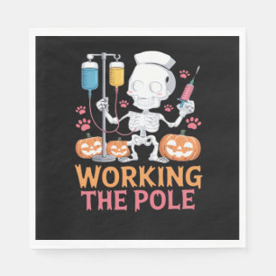 Servilleta De Papel Skeleton Chiste divertido de enfermera de Hallowee