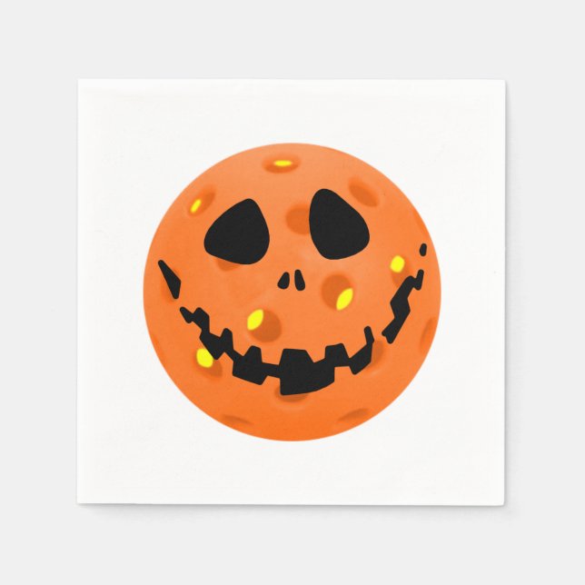 Servilleta De Papel Skeleton de pelota Jack-o'-Lantern Halloween (Anverso)