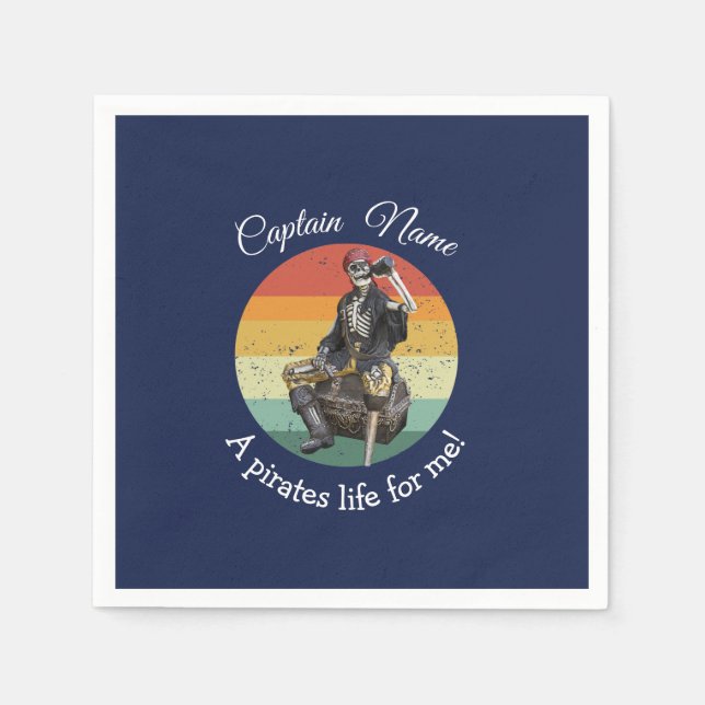 Servilleta De Papel Skeleton Fiesta Pirate (Anverso)