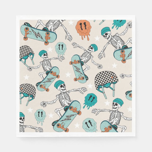 Servilleta De Papel Skeleton Fiestas Napkins (Anverso)