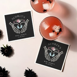 Servilleta De Papel Skeleton gótico Manos Corazón Bebé Ducha