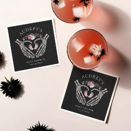 Servilleta De Papel Skeleton gótico Manos Corazón Bebé Ducha