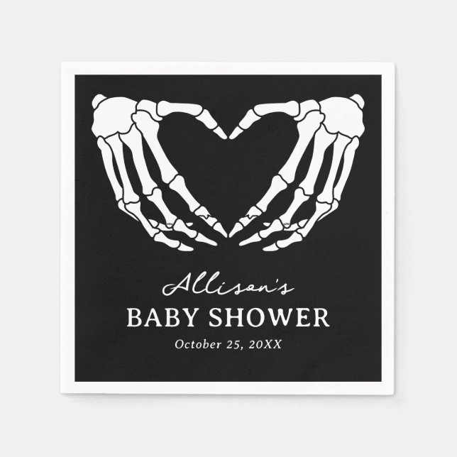 Servilleta De Papel Skeleton Halloween Baby Shower (Anverso)