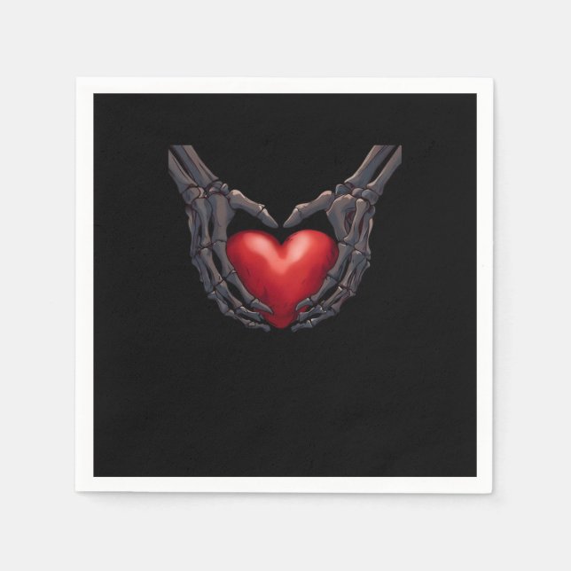 Servilleta De Papel Skeleton Hand Heart (Anverso)