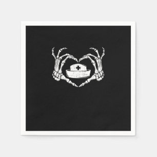 Servilleta De Papel Skeleton Hand Heart Lazy Halloween Disstume Funny