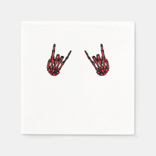 Servilleta De Papel Skeleton Hand Heart Roll & Red Classic