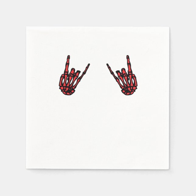 Servilleta De Papel Skeleton Hand Heart Roll & Red Classic (Anverso)