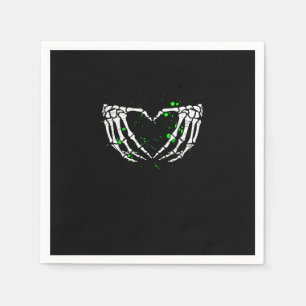 Servilleta De Papel Skeleton Hand Heart Rótulo disstume Halloween