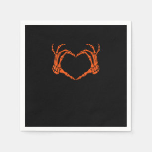 Servilleta De Papel Skeleton Hand Heart Rótulo Disstume Halloween Dise