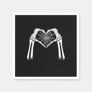 Servilleta De Papel Skeleton Hands Cobweb Heart (Blanco) Classic