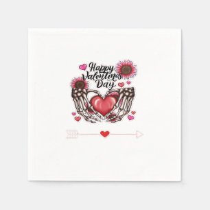 Servilleta De Papel Skeleton Hands Día de San Valentín Classic