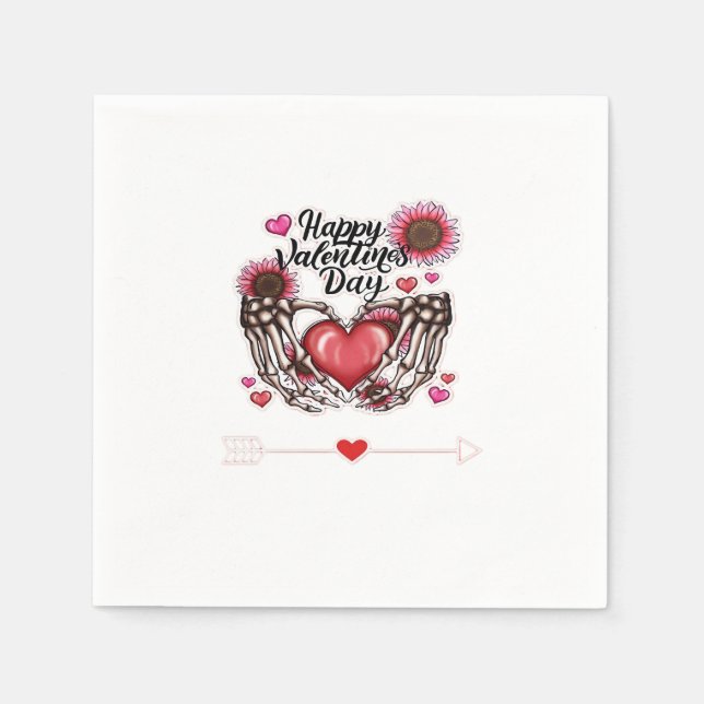 Servilleta De Papel Skeleton Hands Día de San Valentín Classic (Anverso)