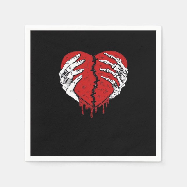 Servilleta De Papel Skeleton Hands Hearts Classic Trending (Anverso)